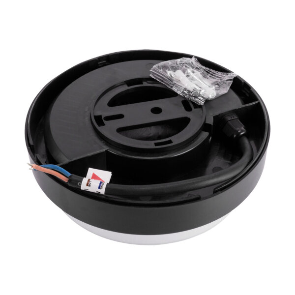 LED Deckenlampe außen IP65 B: 17,5 cm Schwarz Weiß rund klein