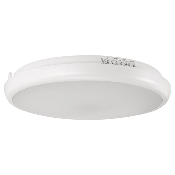 LED Außenleuchte mit Bewegungsmelder IP65 rund Ø 30 cm Weiß