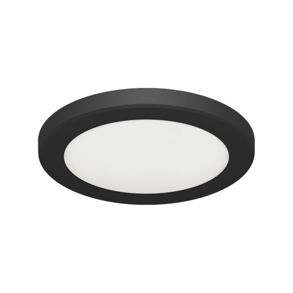 LED Deckenlampe rund D: 16,7 cm Aufputz Unterputz Schwarz