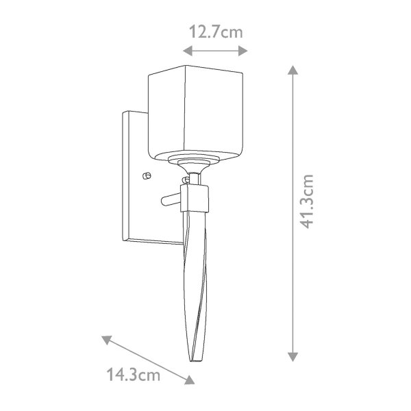 Badezimmerleuchte Metall Glas G9 IP44 H: 41,3 cm Metall Glas