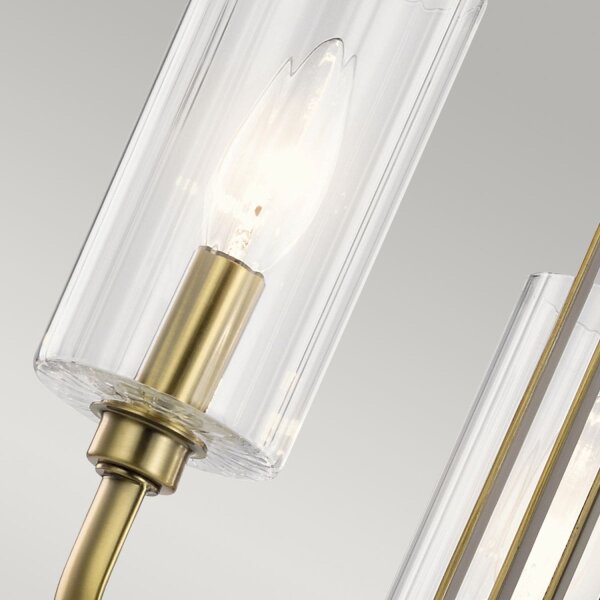 Kronleuchter Jugendstil 45,9 cm breit 3-flammig E14 in Messing