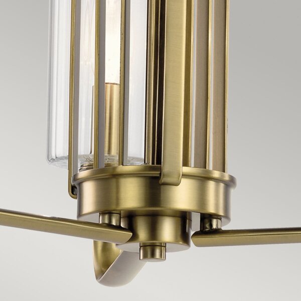 Kronleuchter Jugendstil 45,9 cm breit 3-flammig E14 in Messing