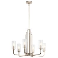 Kronleuchter Art D&eacute;co Metall Glas B: 68,6 cm H: max. 169,8 cm
