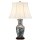 Kunstvolle Tischlampe ESTERA 75 cm Porzellan Blau Weiß