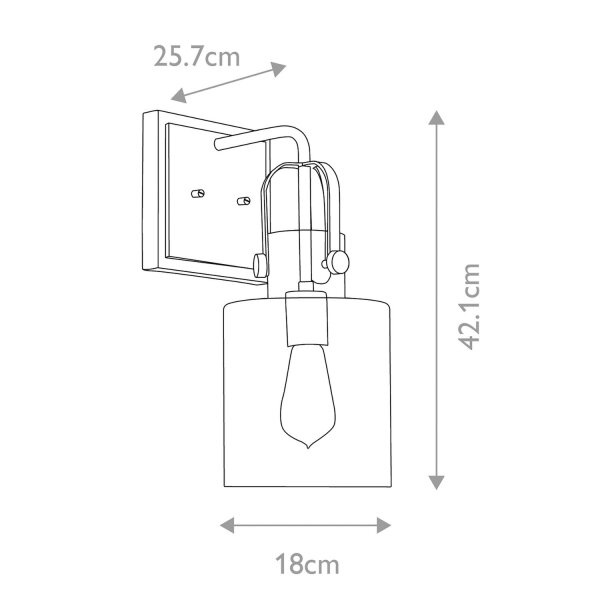 Wandlampe Glas Metall E27 42,1 cm hoch DEIRA