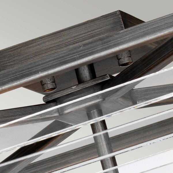 Deckenleuchte Metall Glas 39,2 cm breit Gunmetal Grau