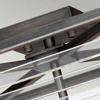 Deckenleuchte Metall Glas 39,2 cm breit Gunmetal Grau