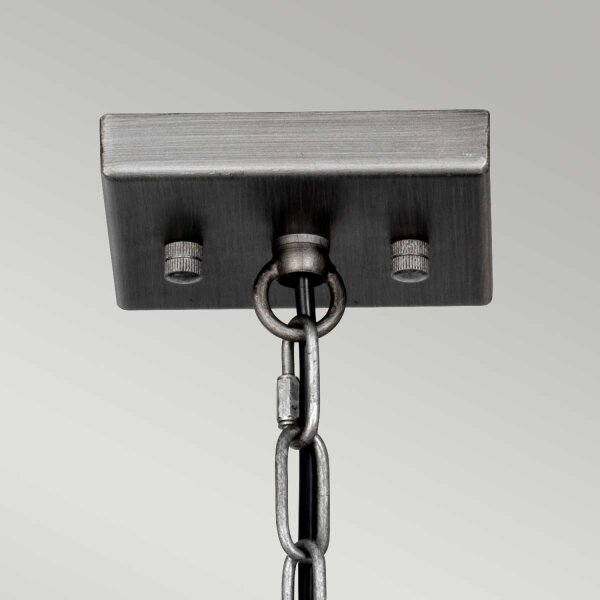 Pendelleuchte Metall Glas B: 39,4 cm Gunmetal Grau 4x E27