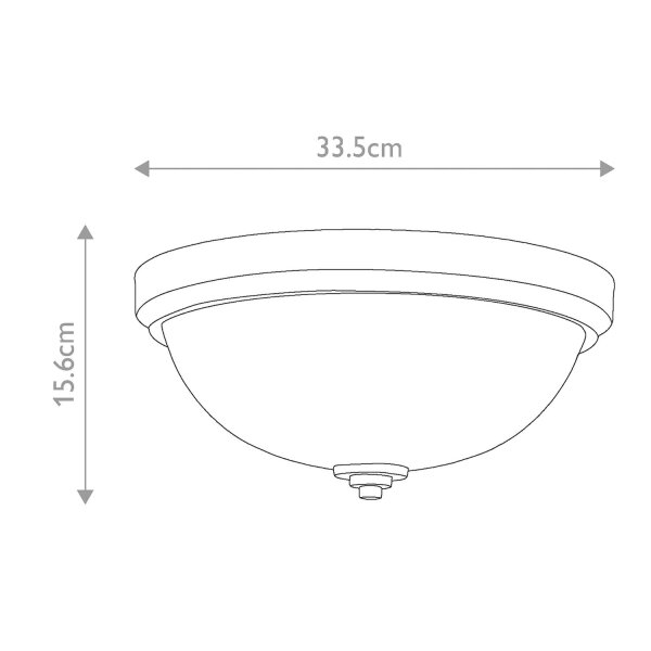 Deckenleuchte Bad rund Ø 33,5 cm IP44 Messing Weiß 2x E27