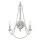 Shabby Wandleuchte Metall Holzperlen H: 53,3 cm Grau Antik