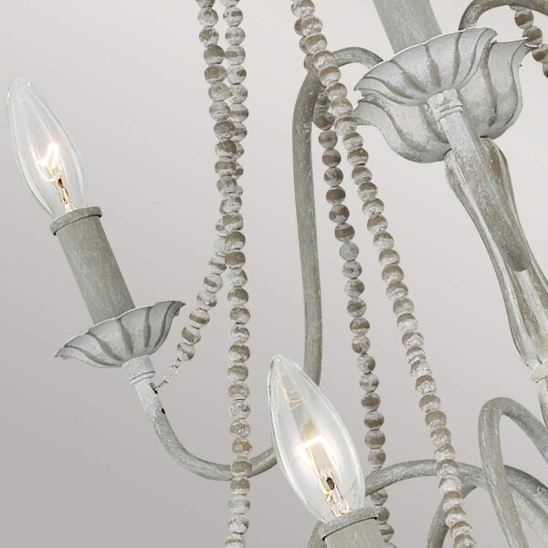 Kronleuchter Landhaus Shabby B: 81,3 cm H: max. 311 cm Grau