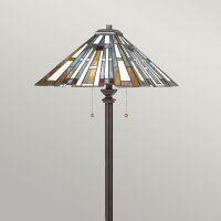 Stehlampe Tiffany Stil 157,8 cm hoch Zugschalter 2x E27