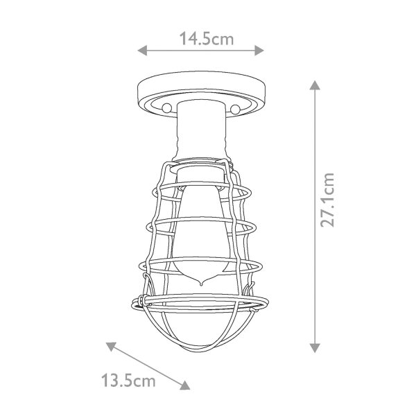 Deckenlampe E27 Metall Ø 14,5 cm rund in Messing
