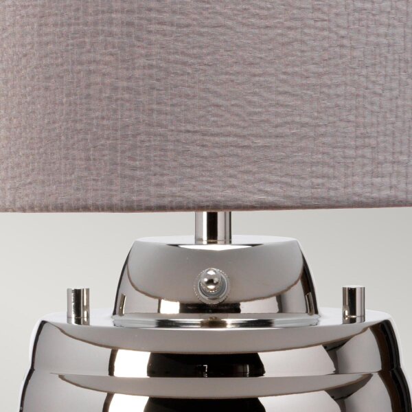 Tischlampe Stoff Glas 64,3 cm beleuchteter Fuß mit LED GU10