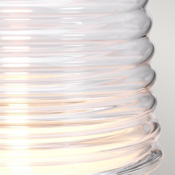 Tischlampe Stoff Glas 64,3 cm beleuchteter Fuß mit LED GU10