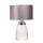 Tischlampe Stoff Glas 64,3 cm beleuchteter Fuß mit LED GU10