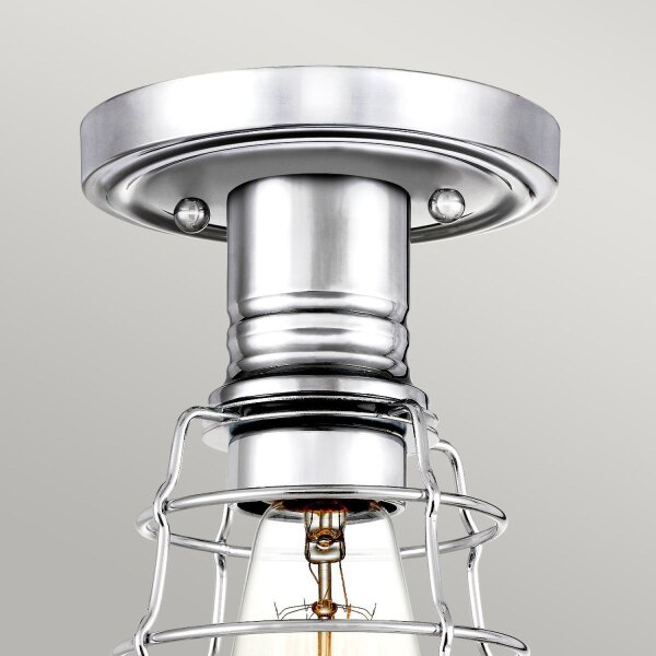 Deckenlampe klein Metall Ø 14,5 cm in Chrom poliert Vintage