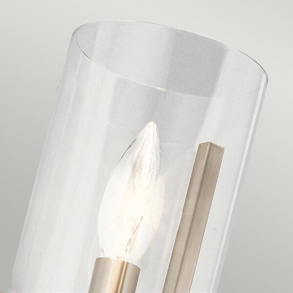 Wandleuchte Glas Metall E14 24,5 cm hoch Zinn Vintage
