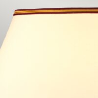 Tischleuchte Porzellan 56 cm Rot Ecru E27 Stoffschirm