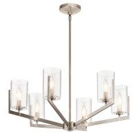 Kronleuchter Metall Glas E14 H: max. 123,7 cm verstellbar