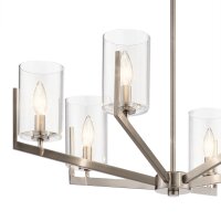 Kronleuchter Metall Glas E14 H: max. 123,7 cm verstellbar