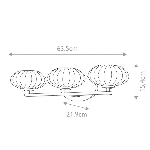 Wandlampe Spiegel 63,5 cm Metall Glas in Cold Weiß LED G9 IP44