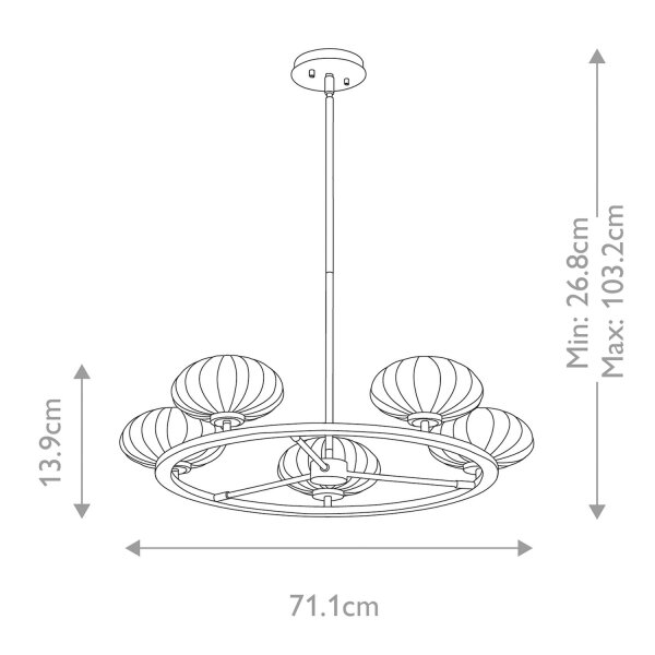 Deckenlampe Badezimmer IP44 Chrom Weiß Ø 71 cm verstellbar LED
