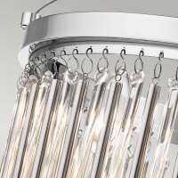 Deckenlampe Kristall Metall D: 38,1 cm Chrom 3x E14 rund