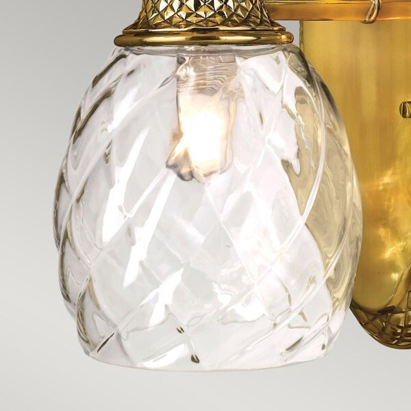 Badlampe Wandlampe Bad IP44 Glas Messing massiv mit LED G9