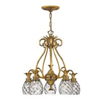 Hängelampe Messing Glas B: 56 cm dekorativ 5x E27...