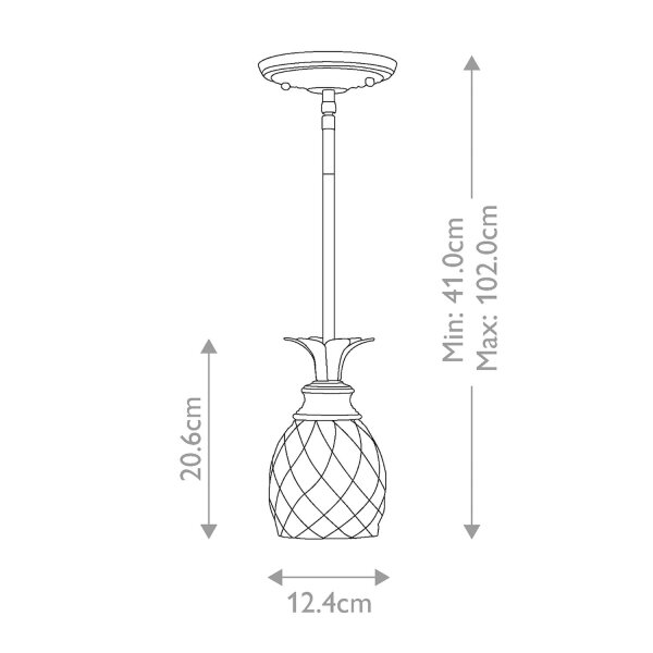 Pendelleuchte Echt-Messing Glas Ø 12,4 cm E27 verstellbar