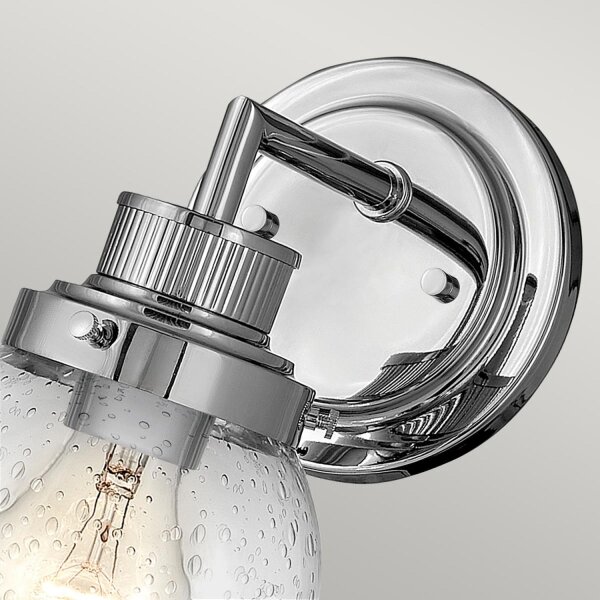 Badezimmerleuchte Wand IP44 H: 23,7 cm Glas Metall in Chrom
