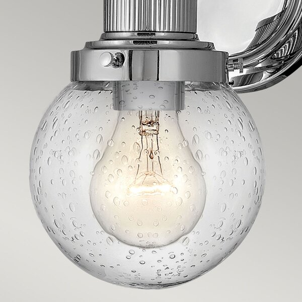 Badezimmerleuchte Wand IP44 H: 23,7 cm Glas Metall in Chrom