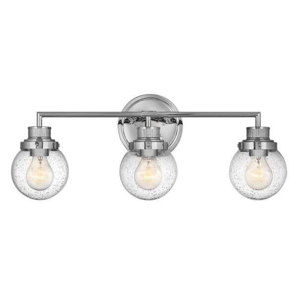 Badlampe Wand Metall Glas E27 IP44 B: 61,5 cm Chrom ZOFIA