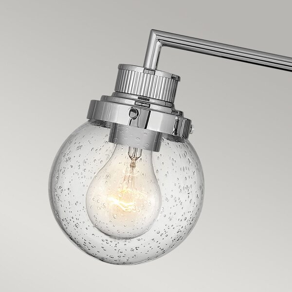 Badlampe Wand Metall Glas E27 IP44 B: 61,5 cm Chrom ZOFIA