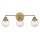 Wandleuchte Bad in Messing antik IP44 B: 61,5 cm Metall Glas
