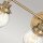 Wandleuchte Bad in Messing antik IP44 B: 61,5 cm Metall Glas