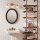 Wandleuchte Bad in Messing antik IP44 B: 61,5 cm Metall Glas