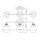 Wandleuchte Bad in Messing antik IP44 B: 61,5 cm Metall Glas