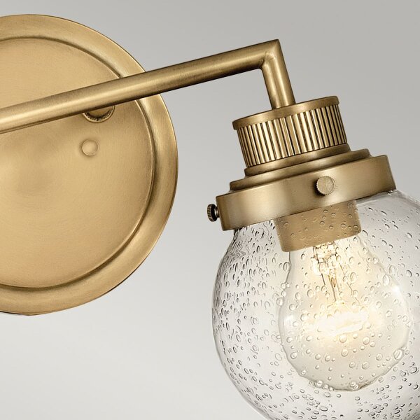 Wandlampe Spiegel B: 37,3 cm IP44 E27 Messing antik