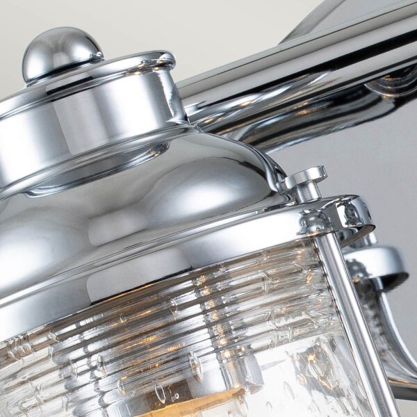 Badezimmerlampe Wand Metall Glas B: 85,8 cm IP44 E27 Chrom