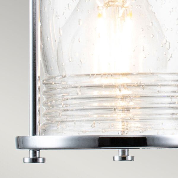 Badezimmerlampe Wand Metall Glas B: 85,8 cm IP44 E27 Chrom