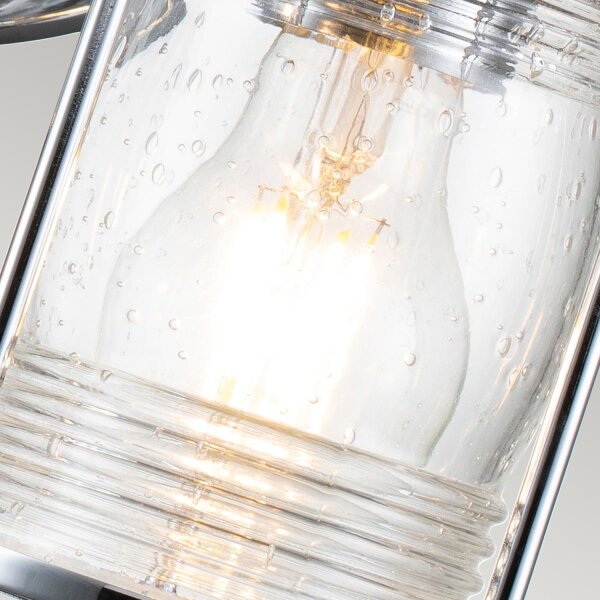 Badezimmerlampe Wand Metall Glas B: 85,8 cm IP44 E27 Chrom