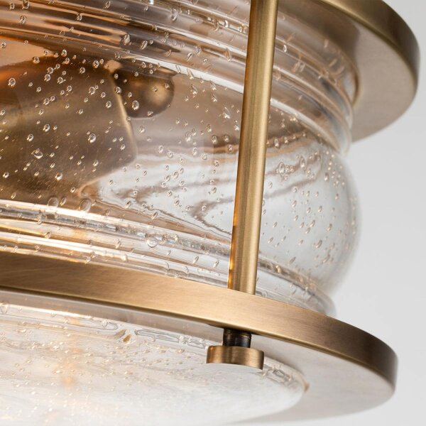 Deckenlampe Badezimmer IP44 D: 30,5 cm rund Glas Metall 2x E27