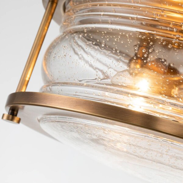 Deckenlampe Badezimmer IP44 D: 30,5 cm rund Glas Metall 2x E27