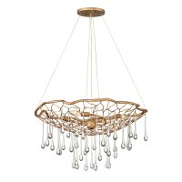Hängelampe Gold brüniert B:66 cm aus Metall...