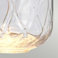 Tischlampe Glas Stoff 67,5 cm beleuchteter Sockel