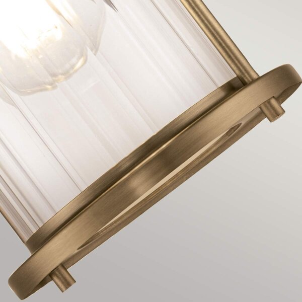 Badezimmerlampe Wand IP44 H: 21,8 cm Metall Glas E27