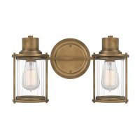 Wandleuchte Bad Vintage IP44 B: 38,1 cm Metall Glas 2x E27