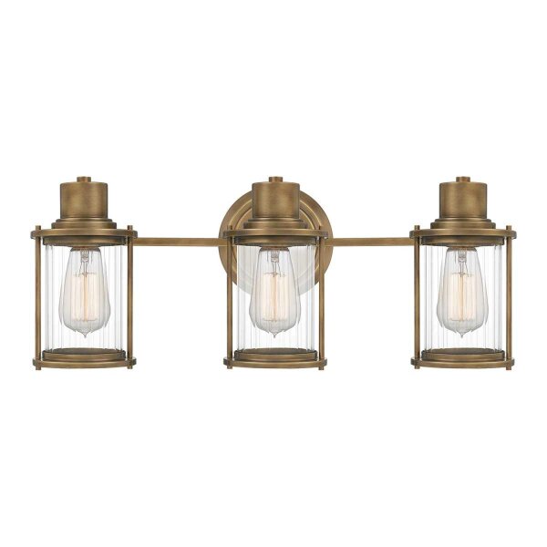 Badleuchte Wand Metall Glas IP44 B: 56 cm 3-flammig länglich